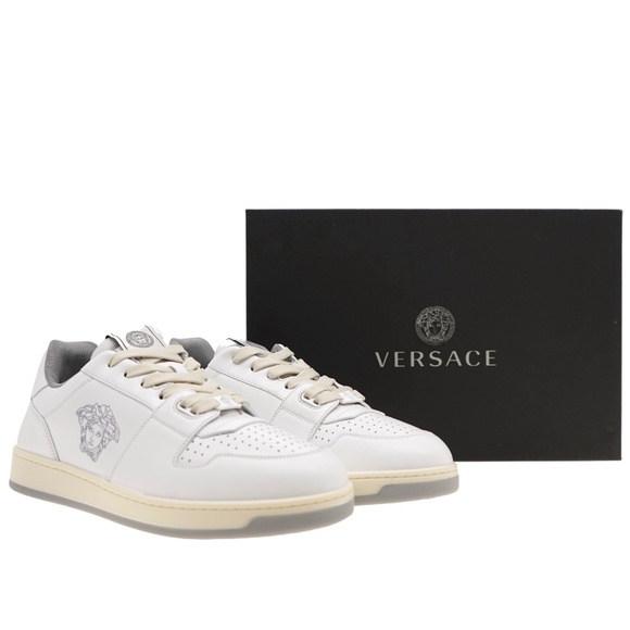 Versace Medusa Men Sneakers White Leather Size 42 / 9 US New - Picture 8 of 8